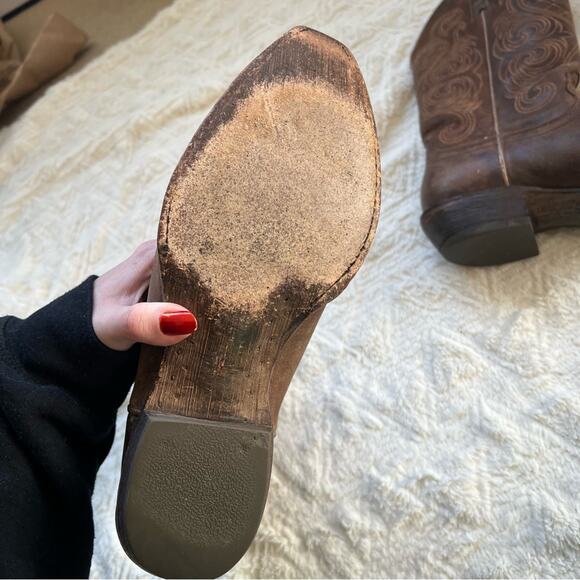 Ariat Bright Lights Leather Cowboy Boots in Old West Brown - Picture 7 of 10